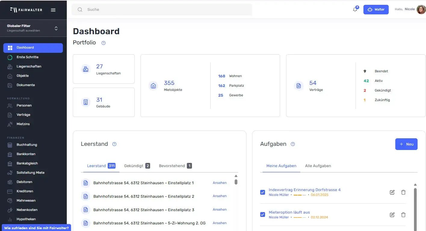 Abbildung der Fairwalter-Software